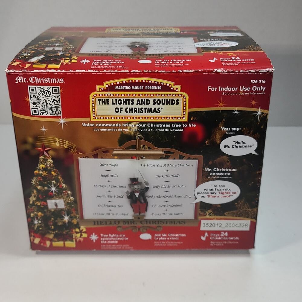 Mr. Christmas Maestro Mouse Lights & Sounds of Christmas with Box - EUC